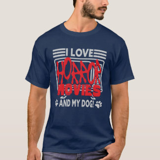 Ich Liebe Horror-Filme und Hundejunge T-Shirt