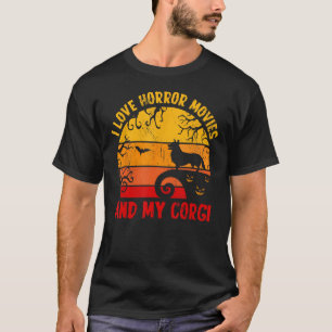 Ich Liebe Horror-Filme und mein Corgi Hund mehr al T-Shirt