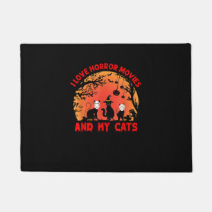 Ich Liebe Horror-Filme und meine Katzen Kätzchen B Fußmatte