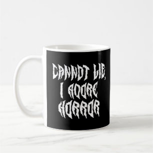 Ich liebe Horror (weißer Text) Kaffeetasse