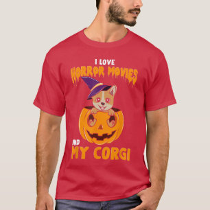 Ich liebe Horrorfilme und mein Corgi lustiges Hall T-Shirt