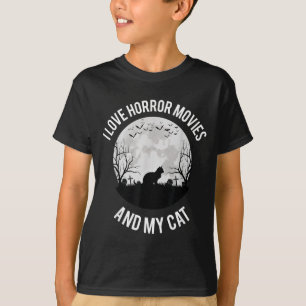 Ich liebe Horrorfilme und meine Katze T-Shirt