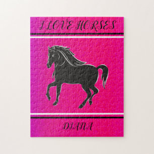 ICH LIEBE HORSES PERSONALISIERTE PUZZLE. JIGSAW PUZZLE
