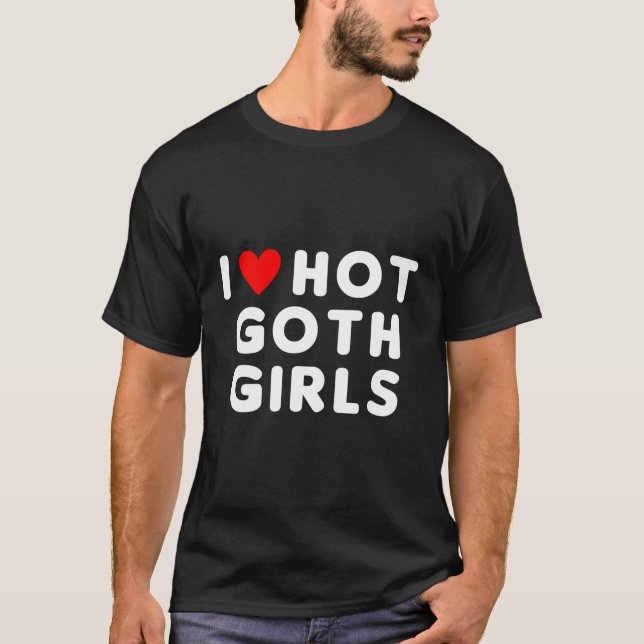 Ich Liebe Hot Goth Red He T-Shirt (Vorderseite)