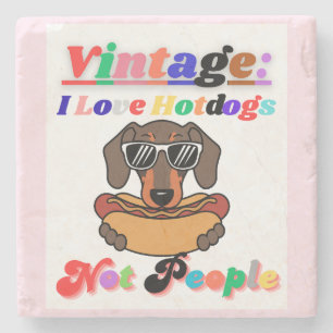 Ich liebe Hotdogs, nicht Menschen  Steinuntersetzer