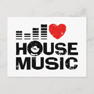 Ich liebe House-Musik Postkarte