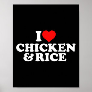Ich liebe Hühnchen und Reis Poster