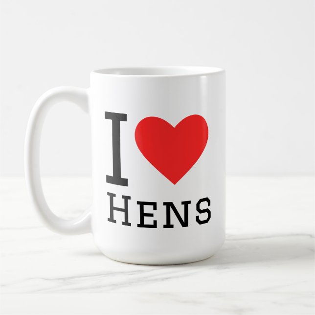 Ich liebe Hühner Kaffeetasse (Links)