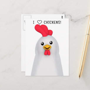Ich liebe Hühner! Postkarte