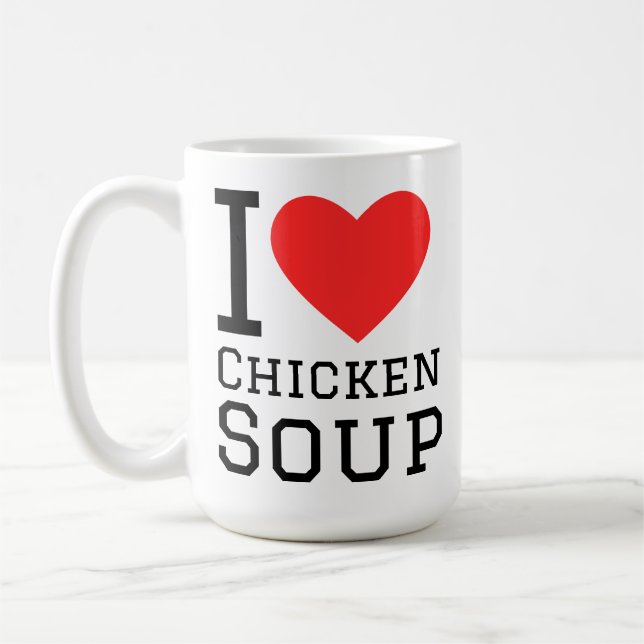 Ich liebe Hühnersuppe Kaffeetasse (Links)