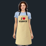 Ich liebe Hummus Custom Colorküche Schürze<br><div class="desc">Ich liebe Hummus Custom Schürze Küche. Schürze für Damen und Herren. Personalisiertes Design der Herzvorlage. Trendy Kochen und Backen Schürze in jeder Farbe. Niedliche Geschenkidee für Freunde,  Familie,  Koch,  Koch,  Bäcker,  Mama,  Papa,  Ehefrau,  Ehemann etc. Farben können geändert werden. Farbbeispiel Beige. Auch gut für neue Geschäfte oder Geschäfte.</div>