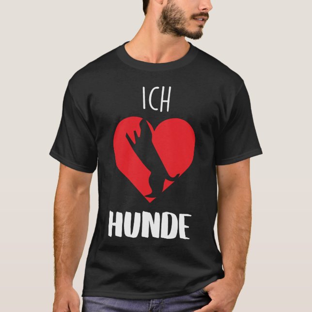 Ich Liebe Hunde – Einfach und Klar T-Shirt (Vorderseite)