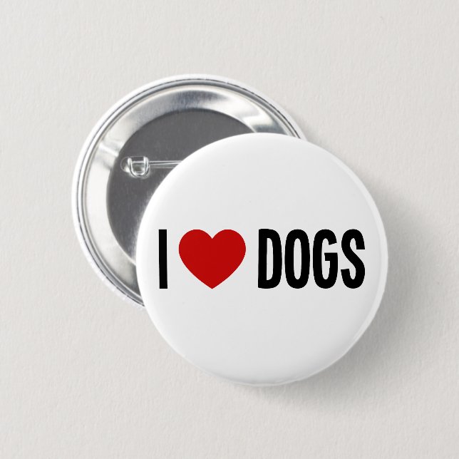 Ich liebe Hunde • Ich liebe Hunde runder Knopf Button (Vorne & Hinten)