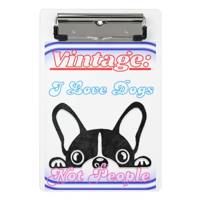Ich liebe Hunde: Keine Menschen  Mini Klemmbrett (Vorderseite)