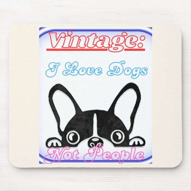 Ich liebe Hunde: Keine Menschen  Mousepad (Vorne)