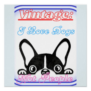 Ich liebe Hunde: keine Menschen Poster
