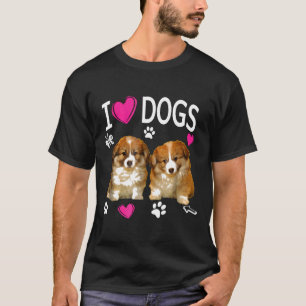 Ich liebe Hunde Süßer Hund Corgi Welpe T-Shirt
