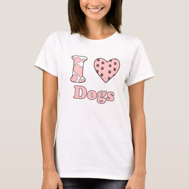 Ich Liebe Hunde T-Shirt (Vorderseite)