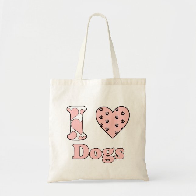 Ich Liebe Hunde Tragetasche (Vorne)