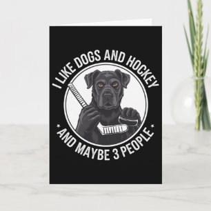 Ich liebe Hunde und Hockey und vielleicht 3 Leute  Karte