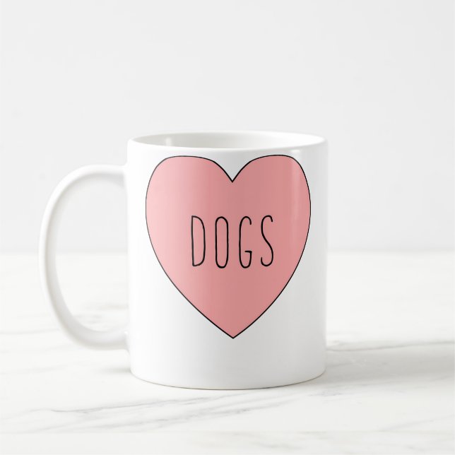 Ich liebe Hundeherz Kaffeetasse (Links)
