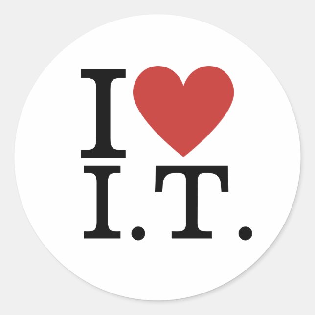 Ich ❤️ Liebe I.T. ANPASSBARE Aufkleber (Vorderseite)