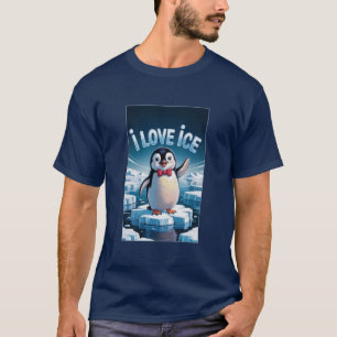 Ich liebe ICE Konservativer Patriotischer Pinguin T-Shirt