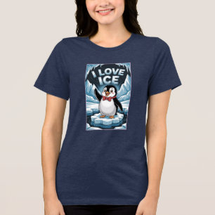 Ich liebe ICE Patriotischer konservativer Pinguin Tri-Blend Shirt