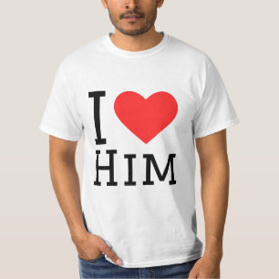 Ich Liebe ihm einen quadratischen Aufkleber T-Shirt