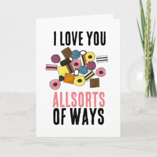 Ich Liebe Ihnen allerlei Ways Valentinstag Candy Feiertagskarte
