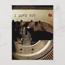 Ich Liebe Ihnen, alte Schreibmaschine Rote Rose Vi Postkarte