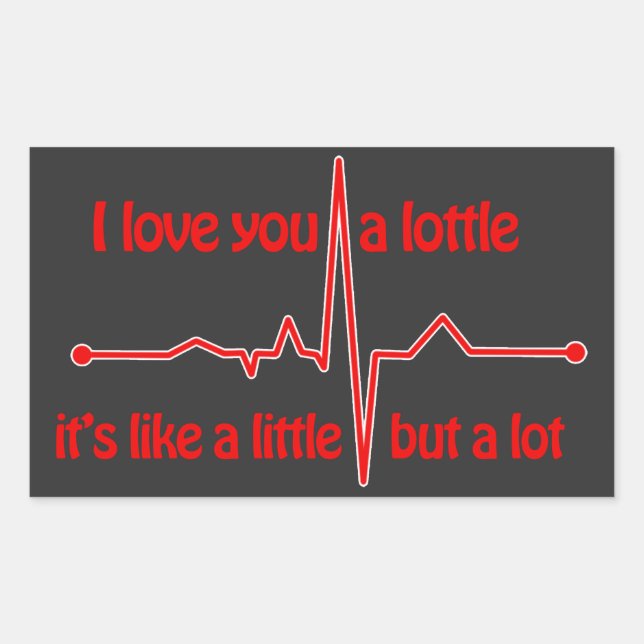 Ich Liebe Ihnen ein kleines, herzschlagartiges nie Rechteckiger Aufkleber (Vorderseite)