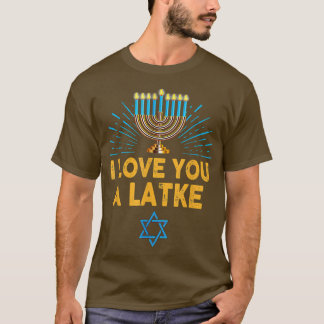 Ich Liebe Ihnen ein Latke Funny Menorah Hanukkah G T-Shirt