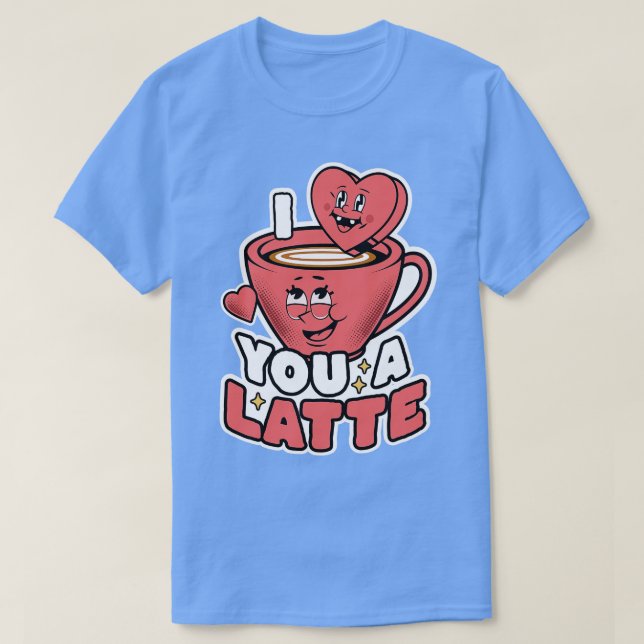 Ich Liebe Ihnen ein Latte-Kaffee-Herz Latte Niedli T-Shirt (Design vorne)
