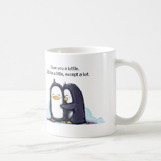 Ich LIEBE Ihnen ein wenig Pinguine - Tasse (Rechts)