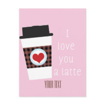 Ich LIEBE IHNEN einen LATTE-Valentinstag-Kaffeekar