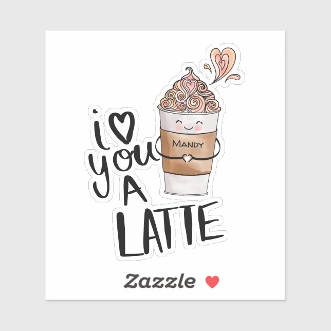 Ich Liebe Ihnen einen Niedlichen Kawaii Kaffee Cup Aufkleber (Blatt)