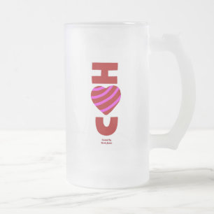 Ich Liebe Ihnen große Mattierte Glass-Tasse Mattglas Bierglas