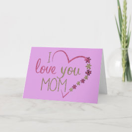 ICH LIEBE IHNEN MAMA HERZEN MUTTER'S DAY KARTE