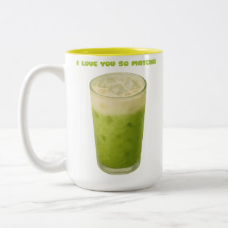 ICH LIEBE IHNEN SO MATCHA, MATCHA GREEN TEA-LIEBE ZWEIFARBIGE TASSE