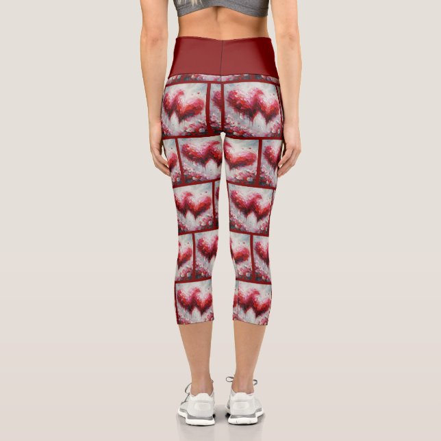 Ich Liebe Ihnen zwei Abstrakte Herzen Malerei Vale Capri Leggings (Rückseite)