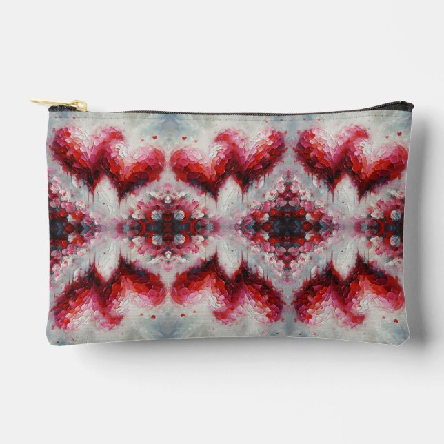 Ich Liebe Ihnen zwei Abstrakte Herzen Malerei Vale Zubehörtasche (Vorderseite)