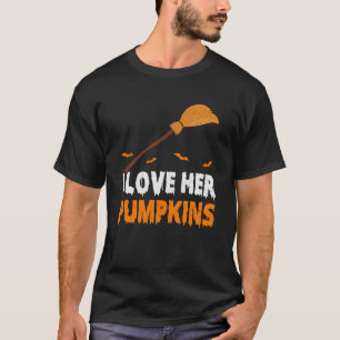 Ich Liebe ihr ich Liebe seine Broomstick Pumpkins T-Shirt