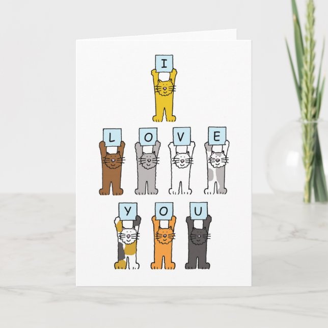 Ich Liebe, ihr Katzen Feiertagskarte (Vorderseite)