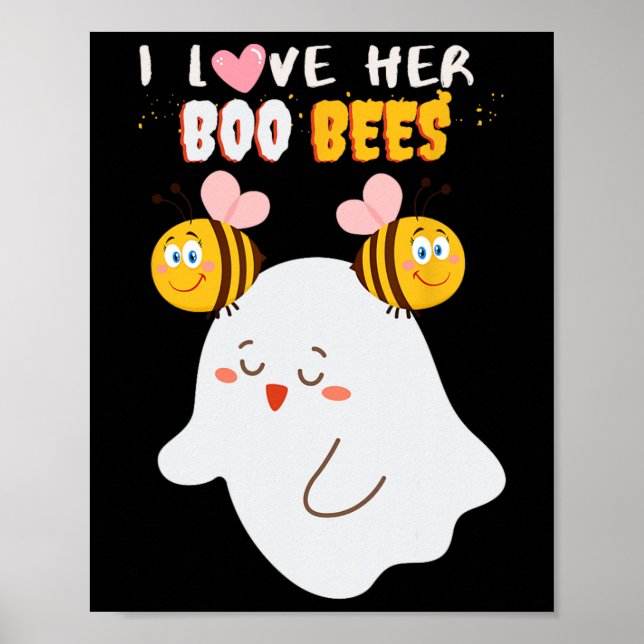 Ich Liebe Ihre Boo Bees Funny Halloween Couple Hus Poster (Vorne)