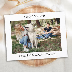 Ich liebe ihre erste - Niedliche, einfache, modern Ankündigungspostkarte