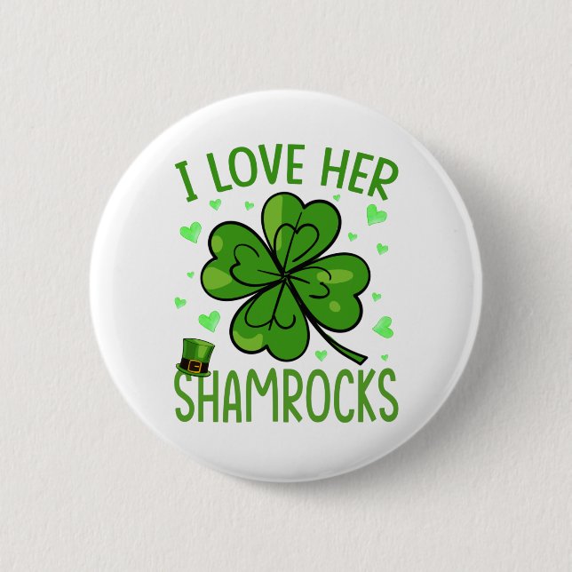 Ich Liebe Ihre Kleeblätter St Patrick's Day Button (Vorderseite)