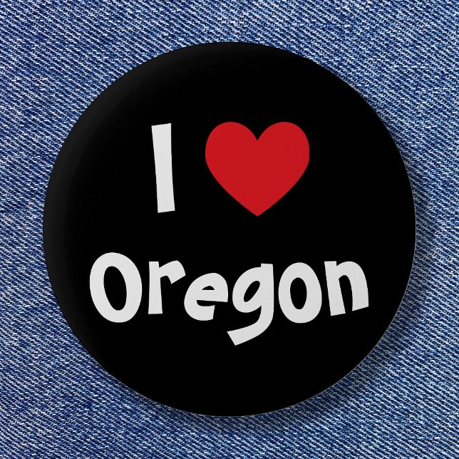 Ich Liebe Ihre Stadt oder Staat hier Button (I Love Oregon Button)
