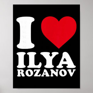 Ich liebe Ilya Rozanov Hockeyspieler Mutiges Herz Poster