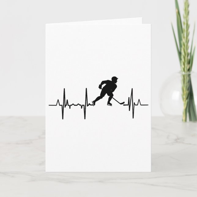Ich liebe Inline-Hockey-Kardiogramm  Karte (Vorderseite)